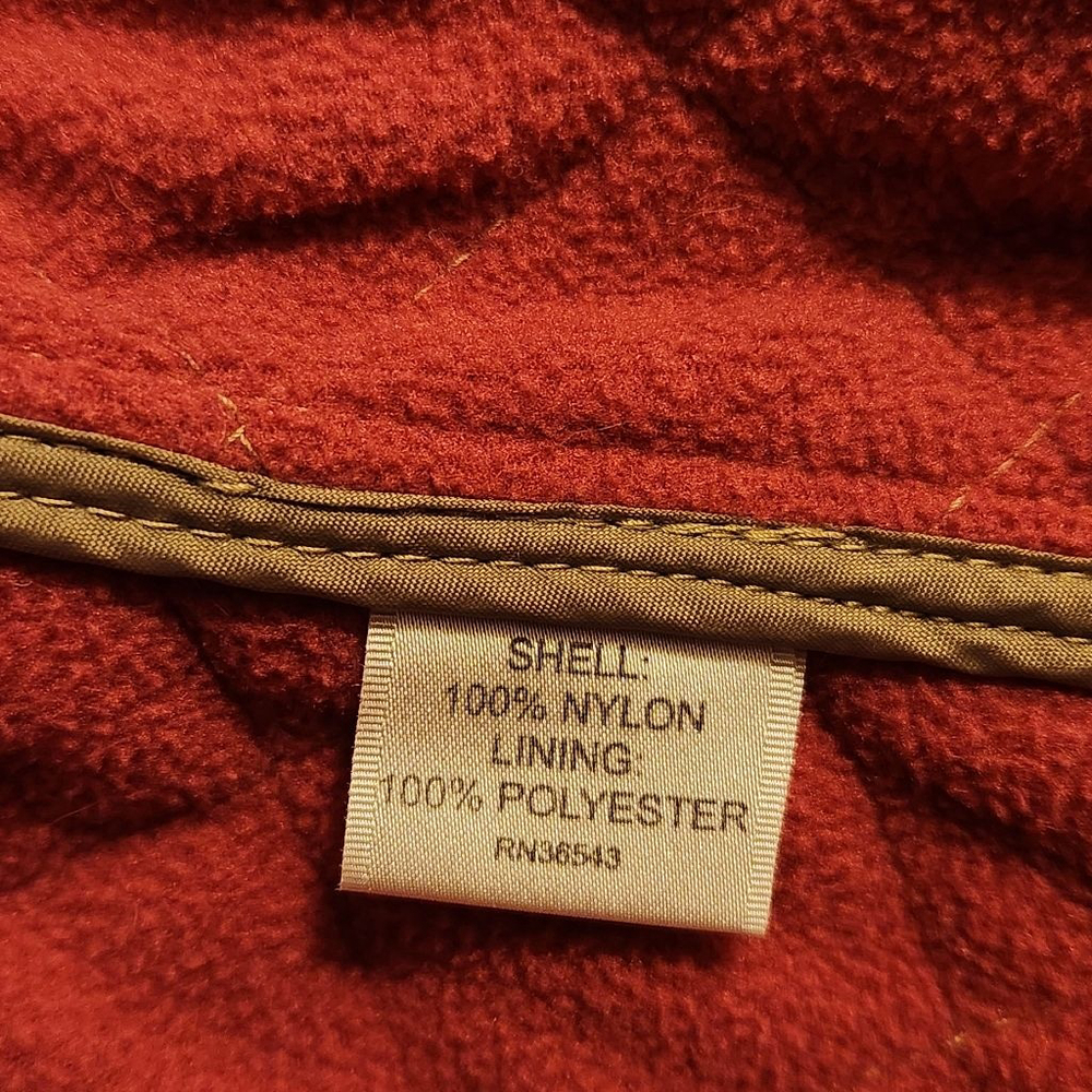 Van Heusen Women's Quilted Vest Olive Full Zip with pink lining size medium - Picture 6 of 9
